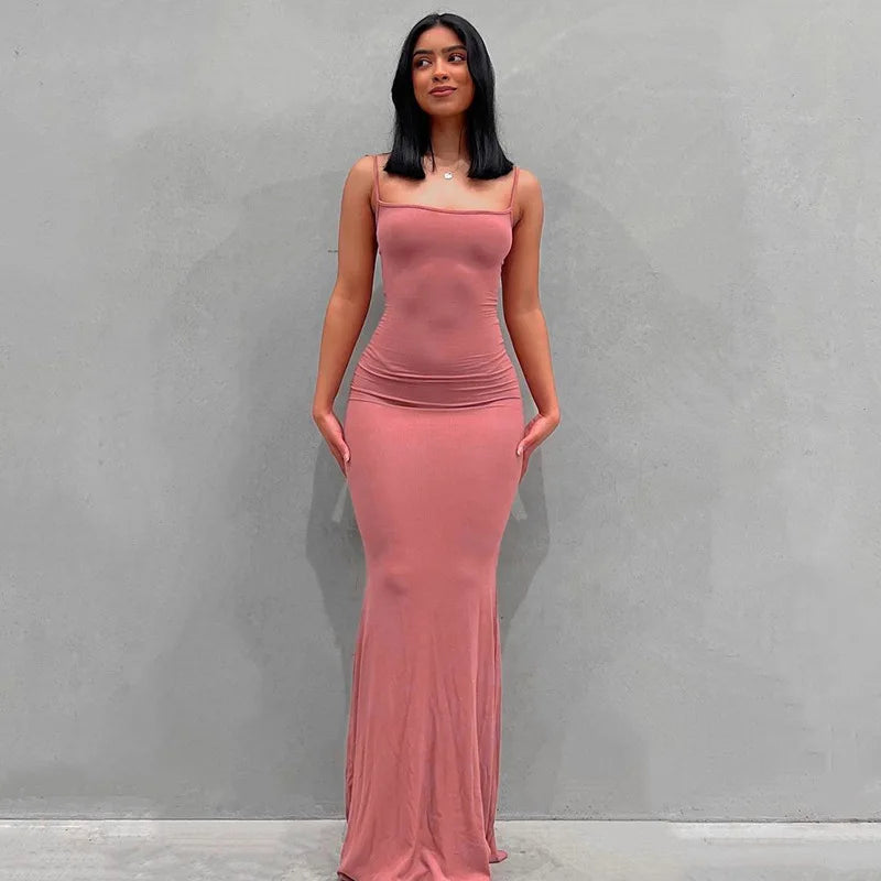 New Dresses 2025 Woman Fashion Summer Solid Colour Sexy Slim Camisole Skirts Main image