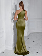 Formal Women's Evening Prom Elegant Party wedding guest  Celebrity Female Satin Maxi Club Wear Cocktail Dresses