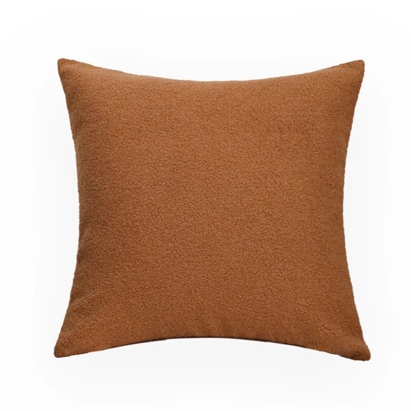 Plush Cushion Cover Cozy Faux Fur Teddy Pillow Cover For Sofa Living Room 18x18 Decorative Pillows Nordic Home Decor Pillowcase