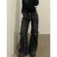 Black Women's Jeans High Waist Hip Hop Straight Fashion Pants Streetwear Harajuku Y2K Star 2024 Female Wide Leg Denim Trouser