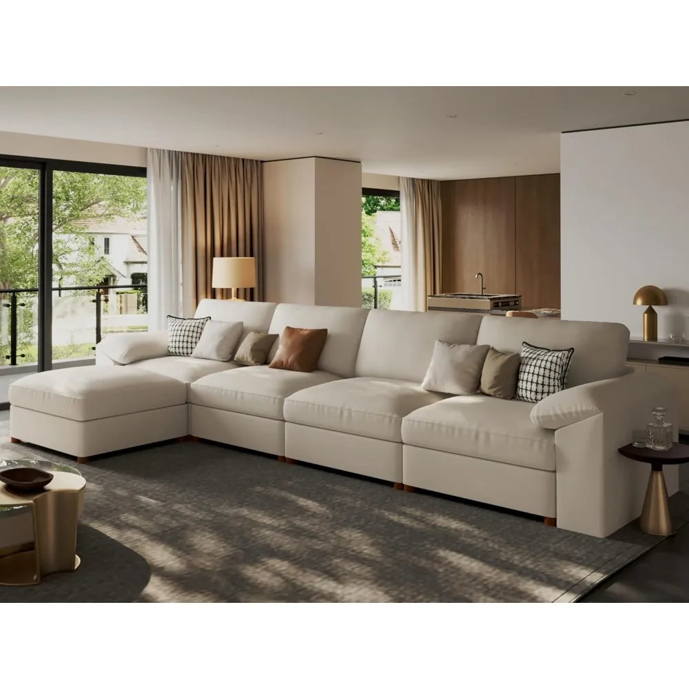 Oversized Modular Sectional Sofa,Leather Sectional Couch with Deep Seat,Extra Large L Shaped Couch, Customized
