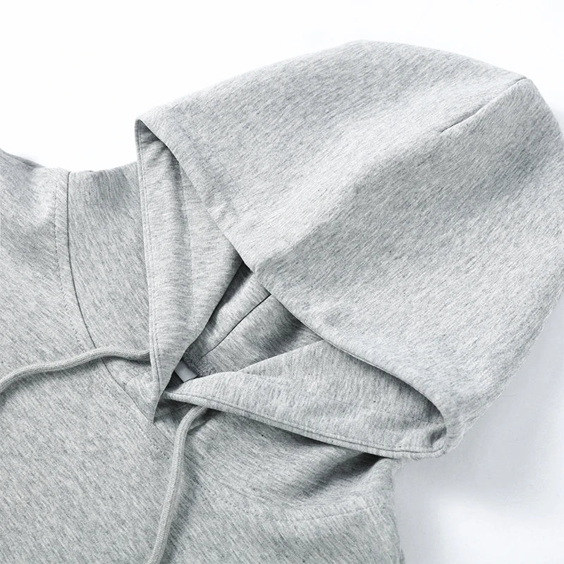 Casual Sequined Angel Wings Oversized Hoodie Women Loose Grey Long Sleeve Street Warm Pullover 2025 Winter Lady Daily Wear New