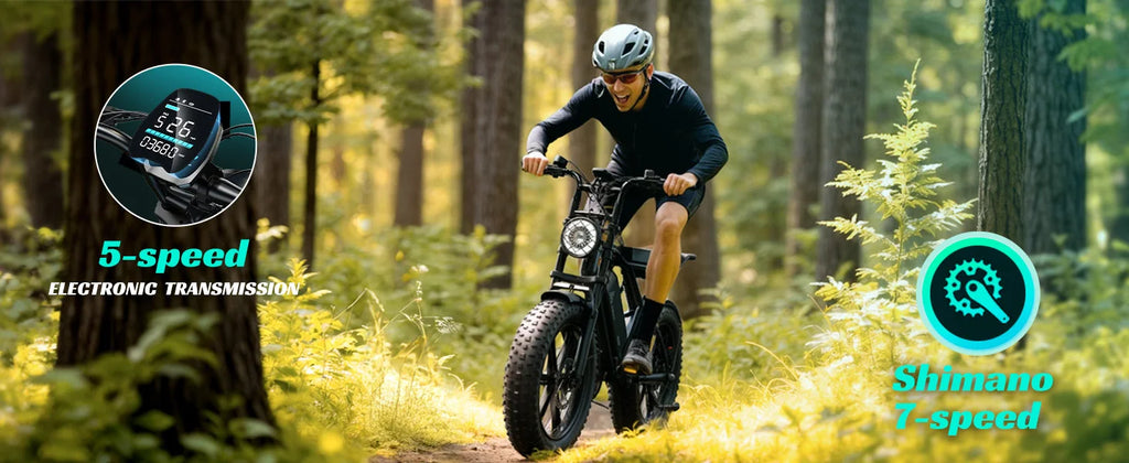 TST R002 1500W e-bike, 20" fat tires, 60-100mile range, 28MPH, 48V 15Ah battery, for all terrains.