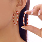 Merry Christmas Pearl Flower Star Bell Long Tassel Dangle Earrings for Women Shiny Crystal Zircon Snowflake Earring Girl Jewelry