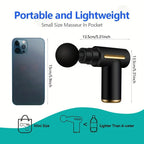 Mini Portable Handheld Fascia Gun USB Charging Percussion Massage Gun 6 Levels Intensity Noise Reduction Deep Muscle Pain Relief Vibration Massager for Body Neck Back Leg Fitness Slimming Men Women