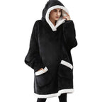 Wearable Blanket Hoodie Sherpa Fleece Hooded Blanket for Adult as A Gift Warm Comfortable Blanket Sweatshirt with Giant Pocket