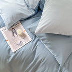 2-side Solid Color Brush Fabric Bed Set 4 Pieces Duvet Cover Pillowcase Bedding Set Bed Sheet Quilt Cover Single Queen King Size