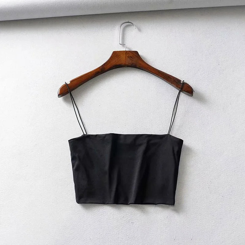 2026 Summer Women's Crop Top Sexy Elastic Cotton Camis sleeveless Short Tank Top Bar