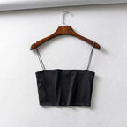 2026 Summer Women's Crop Top Sexy Elastic Cotton Camis sleeveless Short Tank Top Bar