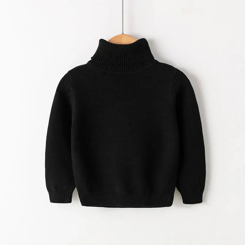 2026 Autumn Winter Children's Cotton Sweater Full Sleeve Turtleneck Knitwear Baby Boys Girls Clothing Warm Soft Jumper Pullovers