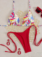 Bikini Print Swimsuit Beach Sexy Ladies Swimwear Seaside Vacation