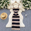 Lady New Stripes Ins Fashion Sexy Package Hips Bodycon Dress  Summer Knitted Spaghetti Straps Outfits Maxi Long Women Dress