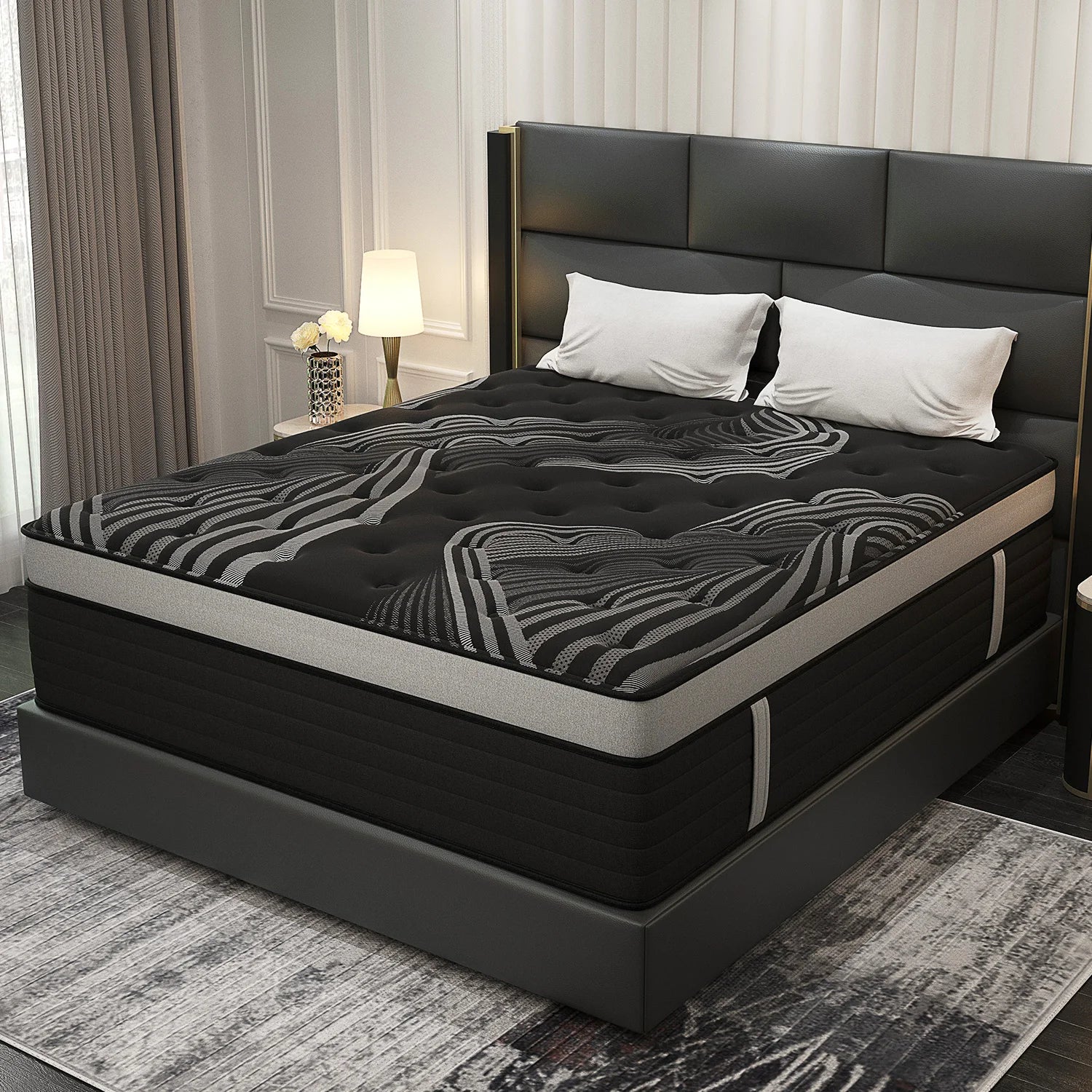 12"14" Gel Memory Foam Hybrid Pocket Spring Mattress Twin Full Queen King Bed Mattress In A Box, Medium Firm Motion Isolation Secondary image