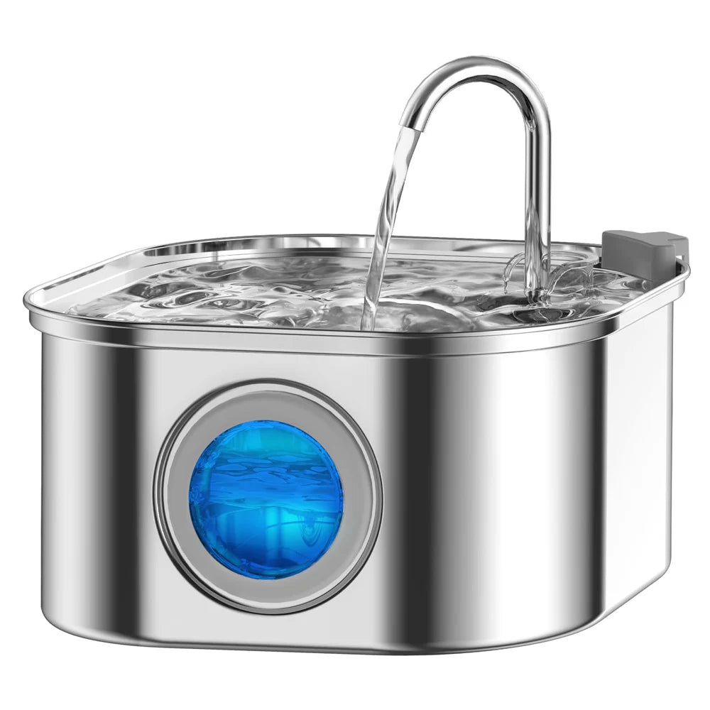 3.2L Stainless Steel Pet Water Feeder Auto Cat Fountain Smart Dog Water Dispenser Visual Window Drinking Bowl Pet Accessories Main image
