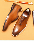 Italian Men's Formal Shoes Luxury Genuine Leather Handmade Quality Comfortable Elegant Black Wedding Social Oxfords Shoes Man