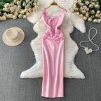 Chic vintage floral Three-dimensional Elegant Fairy korean fashion autumn Sundress women clothing