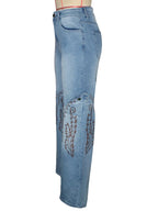 2025 & 2026 Summer Fashion Woman Vintage Embroidery Denim Trousers Casual High Waist Straight Leg Jeans Women Street Clothes Jean Pants