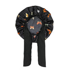 Kids Satin Bonnet Sleep Hat Wide Elastic Band Ribbon Sleeping Cap Boy Girls Flower Printed Silk Shower Cap