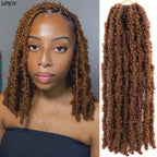 14 12 inch Butterfly Faux Locs Crochet Hair Braids Pre looped Distressed Goddess Butterfly Soft Locs Crochets Braids Cheveux Lok