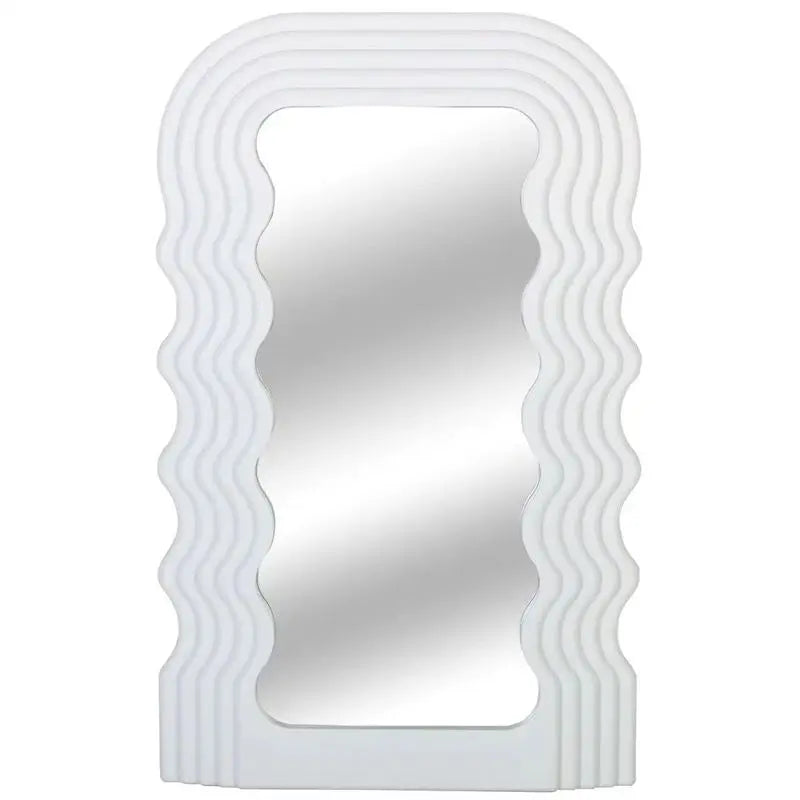 Morden Wave Mirror Medieval Irregular Wave Mirror Desktop Makeup Mirror Desktop Ornament Living Room Bedroom Decorative
