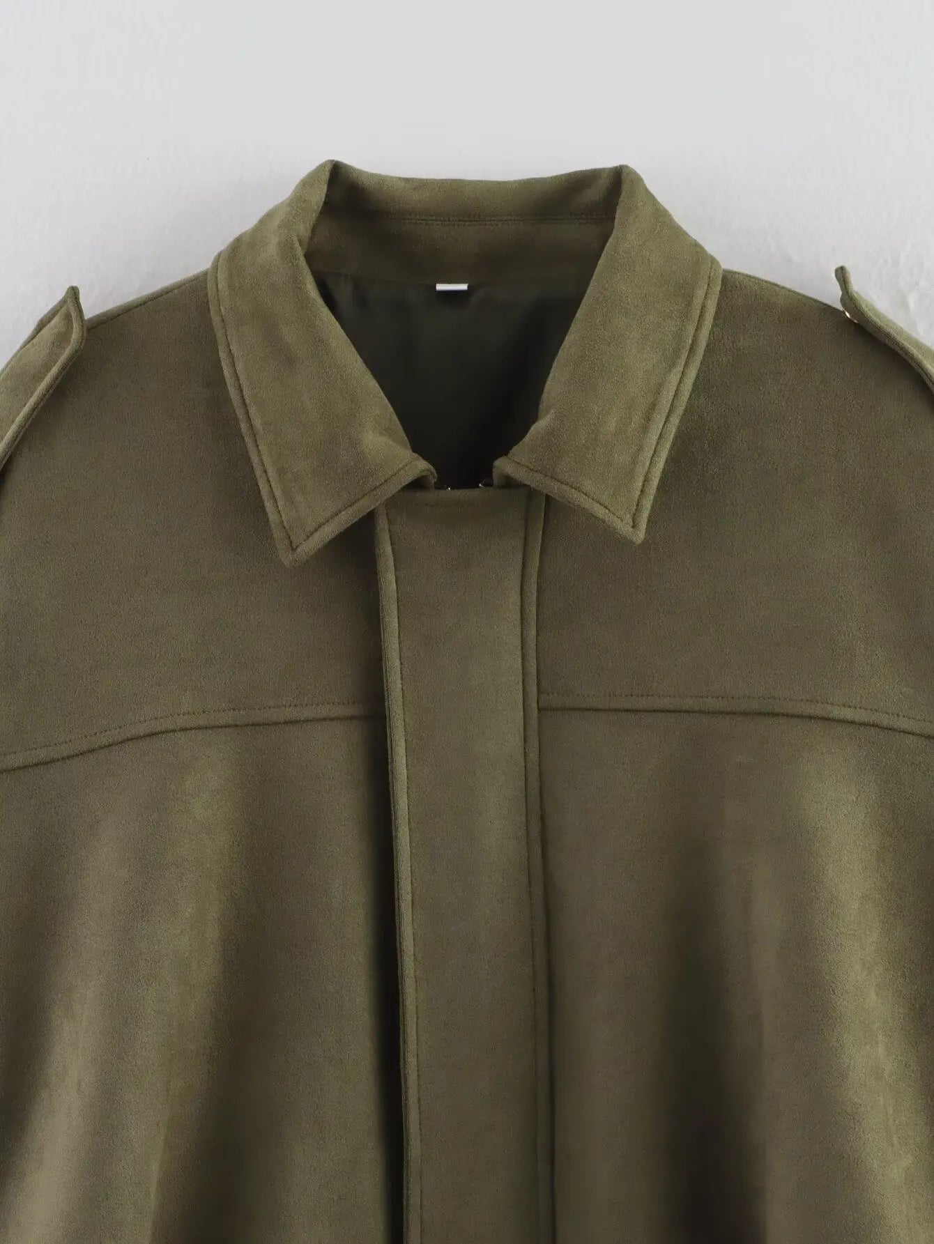 DUOPERI Women 2025 New Solid Bomber Jackets Lapel Neck Long Sleeves Female Elegance Chic Casual Jacket Tops