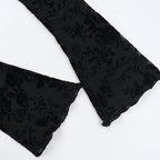 Autumn New Fashionable Chiffon Slim Fit Ruffle Trumpet Sleeve Shirt for Women