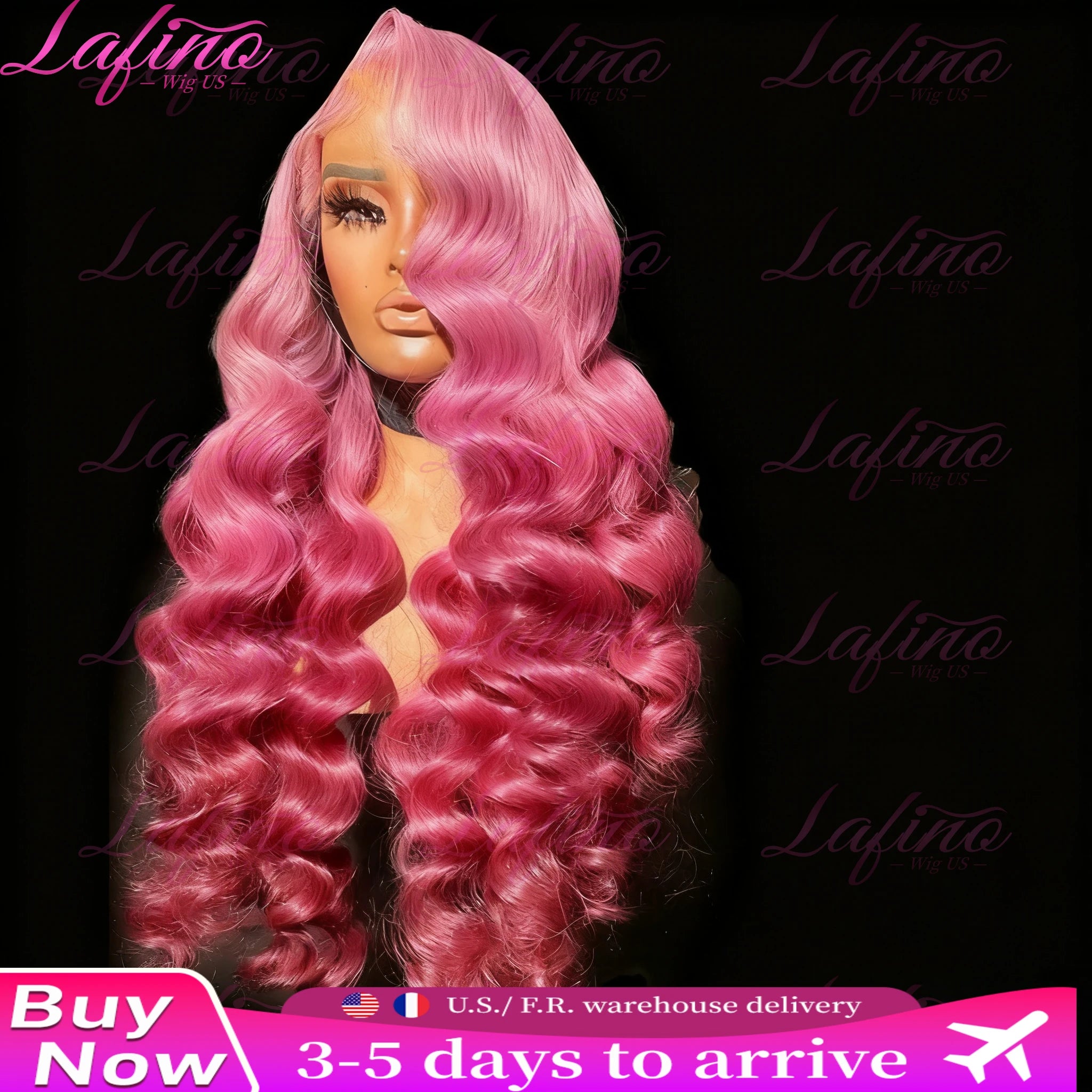 Pink Body Wave 13x4 13x6 HD Transparent Lace Frontal Wigs 30  Inch Lace Front Wig Color Human Hair Wigs Pre Plucked For Women Secondary image