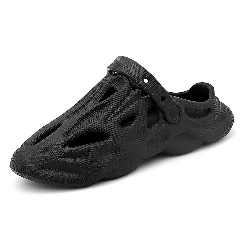 Litfun Summer Clogs Sandals For Men New Outdoor Soft Botton Beach Slippers Anti-slip EVA Garden Shoes Fashion Hollow Hole Shoes