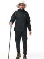 Men's Outdoor Waterproof Windbreak Jacket Lightweight Coat for Camping Hiking Cycling Fishing with Inner Pocket