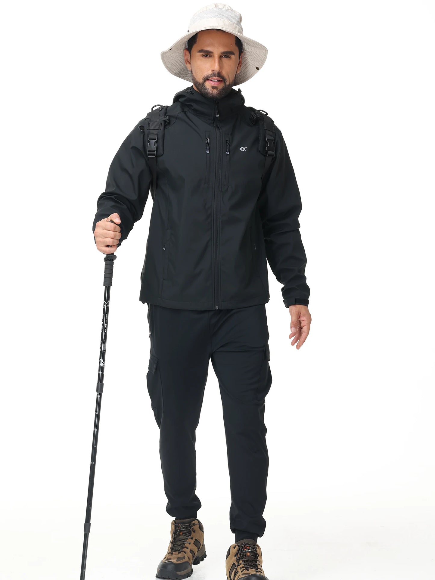 Men's Outdoor Waterproof Windbreak Jacket Lightweight Coat for Camping Hiking Cycling Fishing with Inner Pocket