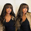 Glueless Highlighted Honey Blonde Body Wave Wig with Bangs Brazilian Human Hair Virgin Remy Machine Made Cheap Wigs On Sale 180%