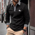 Spring and Autumn Men's Long Sleeve Polo Shirt Classic Business Office T-shirt Male Street Casual Fashion Solid Color Top
