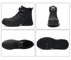 Rotating Button Work Shoes for Men Anti Puncture Work Sneakers Waterproof Work Safety Shoes Non Slip Steel Toe Tactical Boots