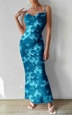 Women's Dresses Blue Jean Print Sleeveless Strapless Midi Bodycon Maxi Dress 2026 Sexy Vestidos Club Party Evening Sundress