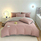 INS style high luxury solid color double-sided style single couple quilt cover soft luxury hotel & apartment & home bedding