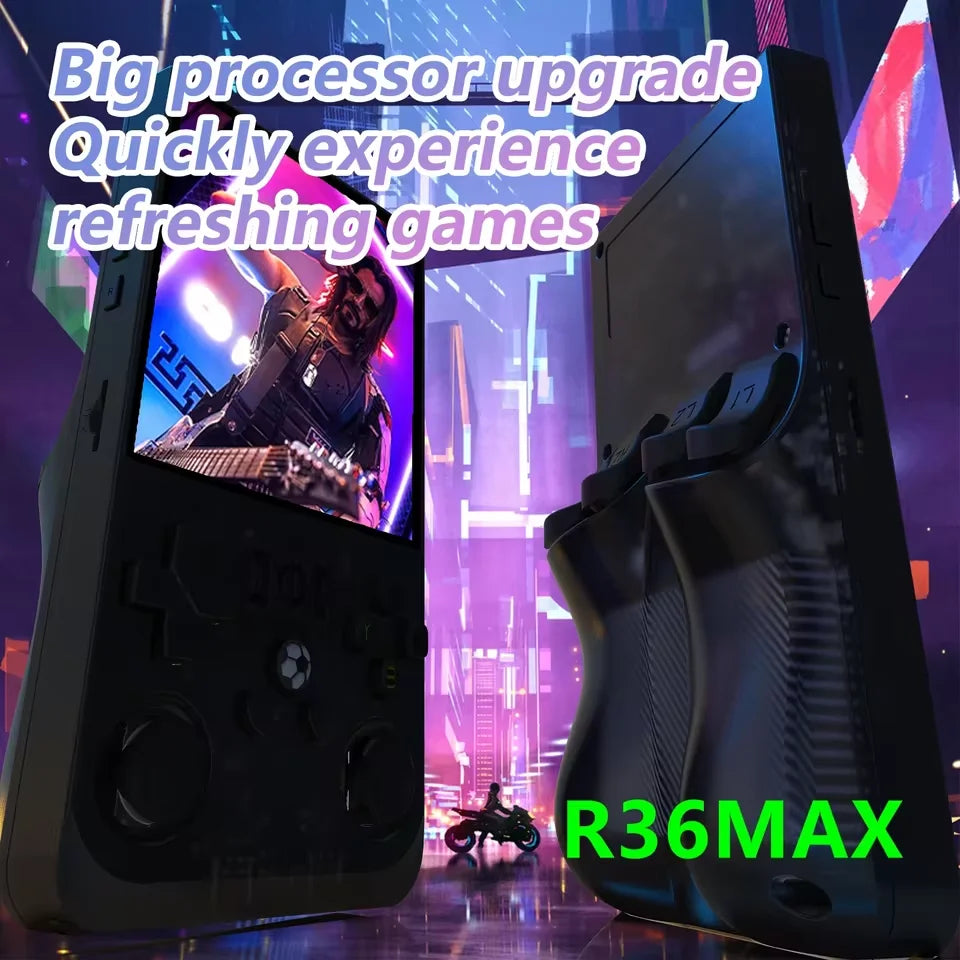 Open Source R36Max 4 Inch IPS Screen Retro Handheld Video Game Console Linux System Portable Pocket Game Player RK3326 Chip