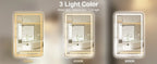 LED Bathroom Mirror Cabinet 3-Tier Storage Detachable Shelves Color Dimmable Defogging Wall Mounted Cabinet Bathroom Furniture