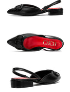 CHCH Women's Sandals 2026 New Black Pointed Flat bottomed loafers Simple Black Business Women's Shoes