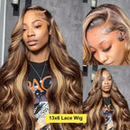 P4/27 13x6 Glueless Highlight Hd Lace Frontal Wig Human Hair Ombre Colored Honey Blonde Human Hair Wigs Body Wave For Women 5x5