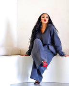 Denim Two Piece Sets Women Coat Jacket Wide Leg Pants Jeans Suits Matching Sets Trousers Outfits 2025/2026 Y2k Streetwear Party