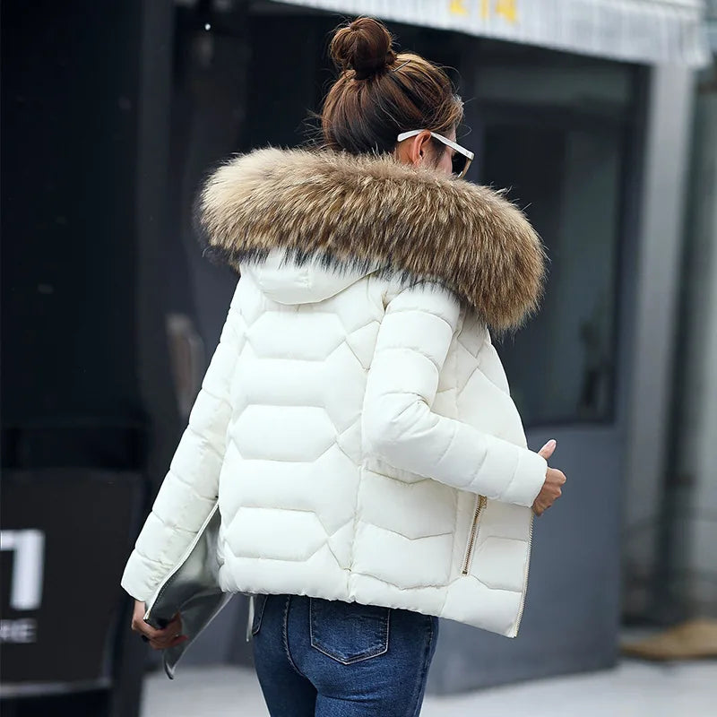2026 Faux Fur Parkas Women Down Jacket clothes Womens Parkas Thicken Outerwear hooded Winter Coat Female Jacket Cotton padded