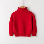 2026 Autumn Winter Children's Cotton Sweater Full Sleeve Turtleneck Knitwear Baby Boys Girls Clothing Warm Soft Jumper Pullovers