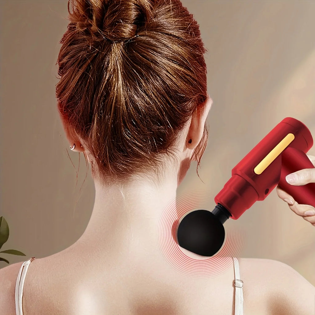 Long endurance TYPE-C mouth electric massager with six adjustable levels, silent fascia gun, multifunctional button fascia gun