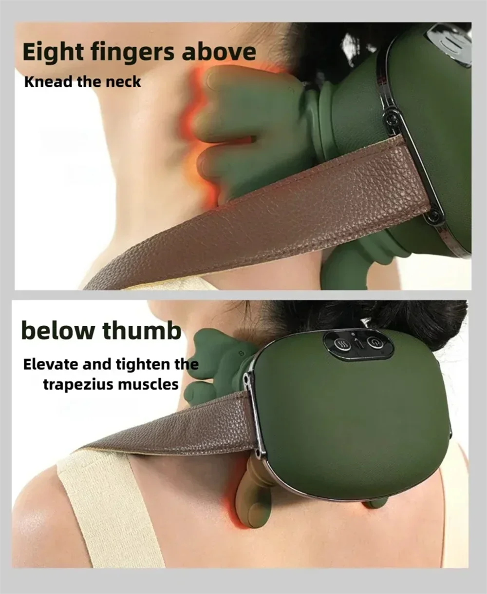 Bionic Finger Neck Shoulder Massager Wireless Neck Cervical Trapezius Kneading Massage Shawl Brushless Motor Neck masajeador
