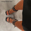 Punk Style Spikes Ankle Strap Stilettos Square Open Toe Thin High Heels Party Shoes Women's Streetwear Evening Trending Sandals