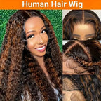 250% Density 427 Highlight Deep Wave Lace Front Wig Human Hair 13x6 13x4 HD Lace Frontal Wig Colored Ombre 100% Brazilian Wigs