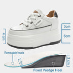 Fujin 9cm Cow Suede Genuine Leather Women Vulcanized Shoes Platform Wedge Skate Boarding High Brand Heels Casual Summer Shoes