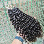 NABI Pre-Separated Crochet Human Hair Bundle Miracle Knots Braiding 14-18inch Water Wave Curly 100% Human Hair for Women