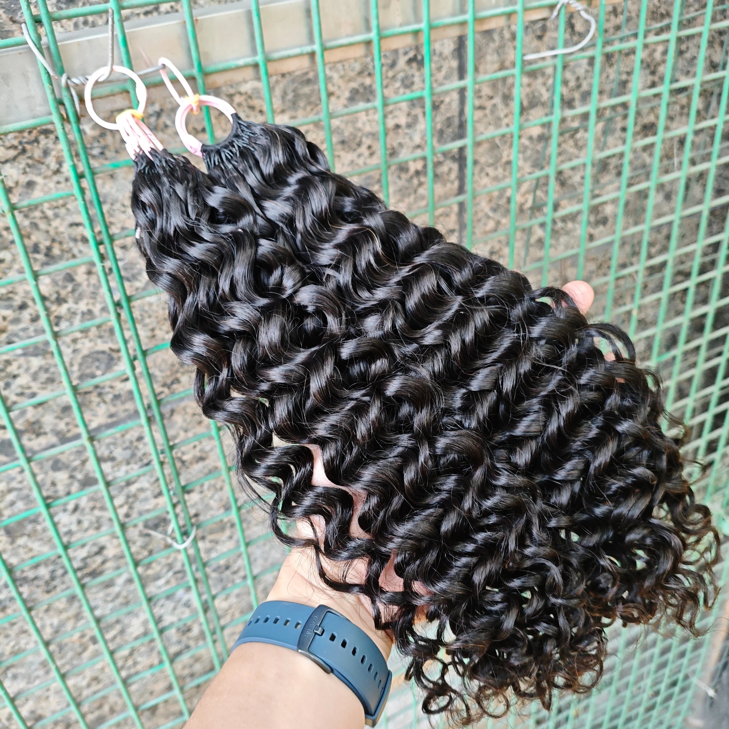 NABI Pre-Separated Crochet Human Hair Bundle Miracle Knots Braiding 14-18inch Water Wave Curly 100% Human Hair for Women