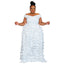 XL-5XL Plus Size Elegant Maxi Dress 2024 Autumn Women Bohemian Dress Casual Short Sleeve Robe Off Shoulder Dress Oversize